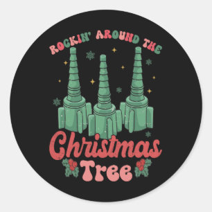 Sticker Rond Noël drôle infirmière thérapeute respiratoire Noël
