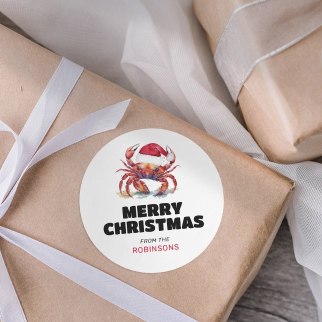 Sticker Rond Noël drôle Père Noël Claws (Créateur téléchargé)