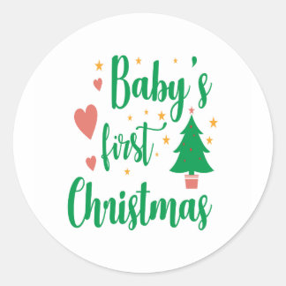 Sticker Rond Noël du bébé