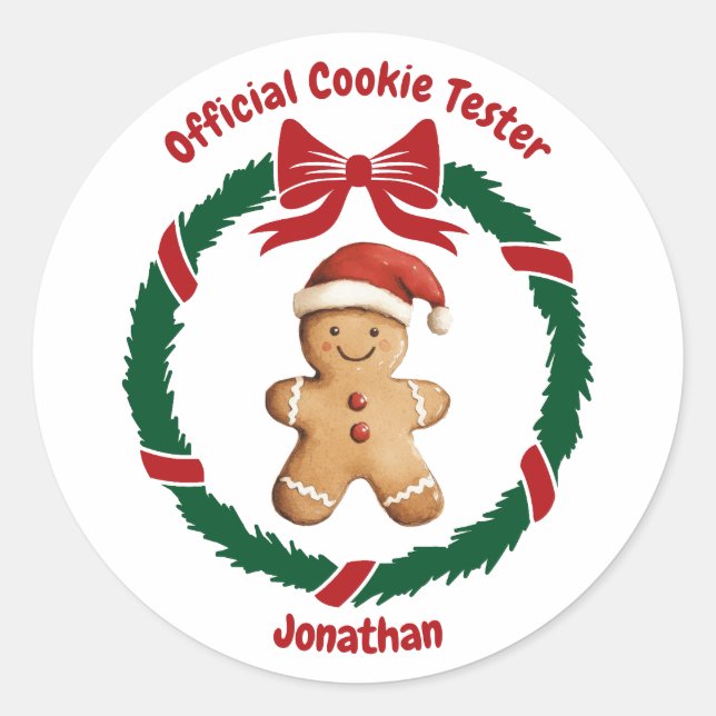 Sticker Rond Noël du meilleur biscuit officiel (Devant)