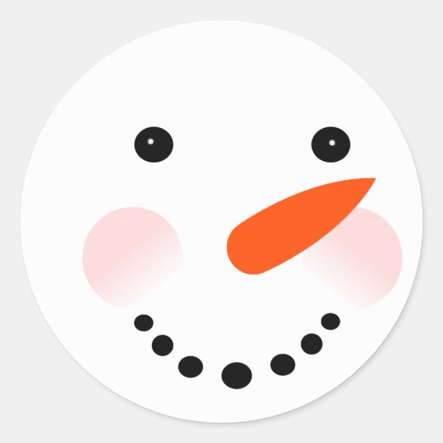 Sticker Rond Noël du mignon Snowman (Devant)