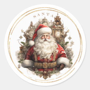 Sticker Rond Noël du Vieux-Monde Père Noël