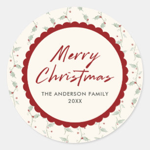 Sticker Rond Noël en coquille