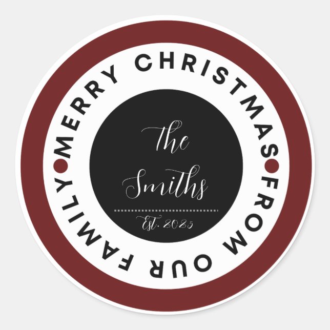 Sticker Rond Noël en famille (Devant)