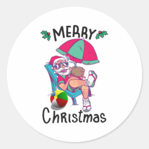 Sticker Rond Noël en juillet