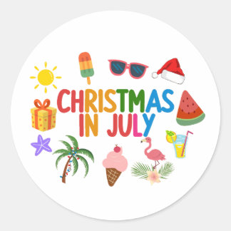 Sticker Rond Noël en juillet