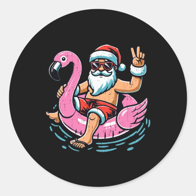 Sticker Rond Noël En Juillet Chemise Garçons Enfants Père Noël  (Devant)