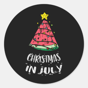 Sticker Rond Noël en juillet Pastèque Arbre de Noël d'été Homme