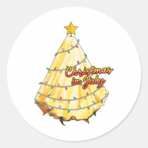 Sticker Rond Noël en Juillet Pinède de Noël d'été 