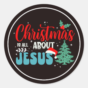 Sticker Rond Noël est tout sur Jésus-43687 Café Bicolore