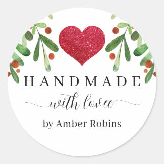 Sticker Rond Noël fait main avec amour
