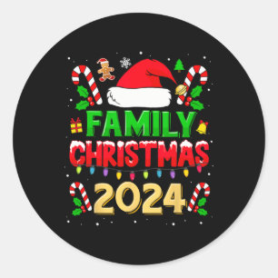 Sticker Rond Noël Familial 2024 Pour Les Familles Correspondant