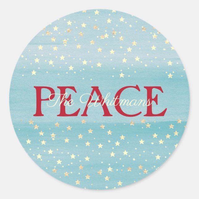 Sticker Rond Noël Famille Paix (Devant)