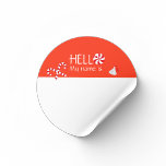 Sticker Rond Noël Fête Bonjour Nom Balise Badge<br><div class="desc">Ce design a été créé par art numérique et peut être personnalisé dans la zone fournie par le changement de la photo et/ou du texte. Vous pouvez également le customiser en choisissant l'option cliquer pour customiser une autre option et supprimer ou modifier la couleur de l'arrière - plan, ajouter du...</div>