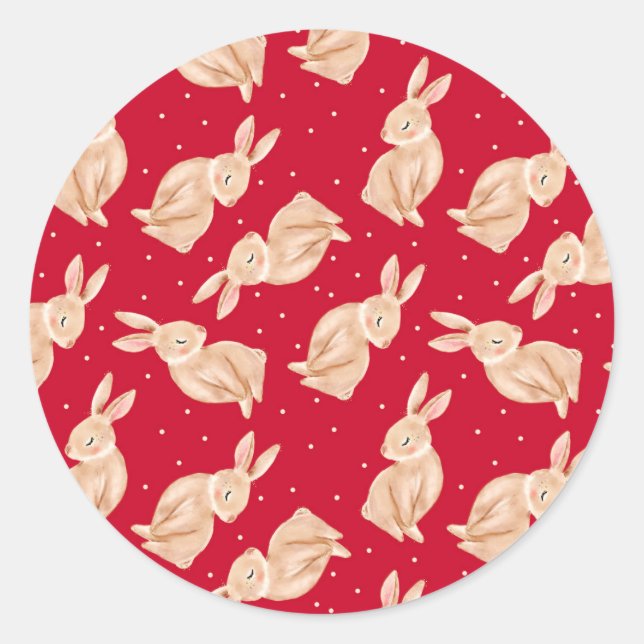 Sticker Rond Noël Forêt Animale Boisée Noël (Devant)