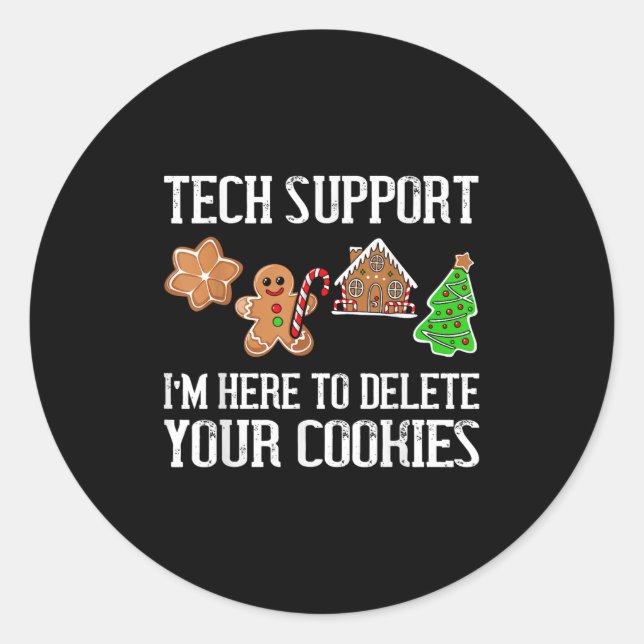 Sticker Rond Noël Funny Cookies Pajamas Noël Hommes Femmes (Devant)