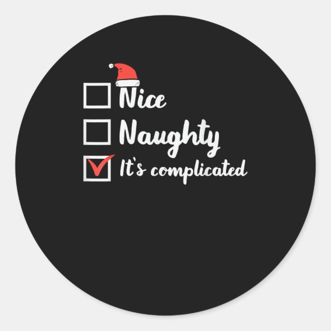 Sticker Rond Noël Gentil Vilain C'est Compliqué  (Devant)