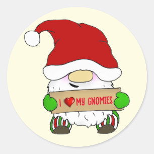 Sticker Rond Noël Gnome