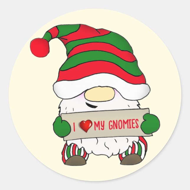 Sticker Rond Noël Gnome (Devant)