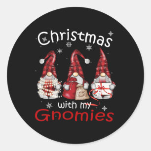 Sticker Rond Noël Gnome Famille Pour Femmes Hommes - Buffalo Pl