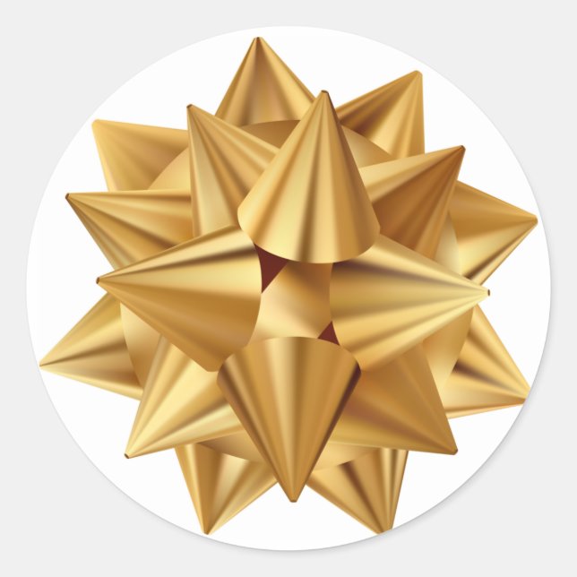 Sticker Rond Noël Gold Bow Noël (Devant)