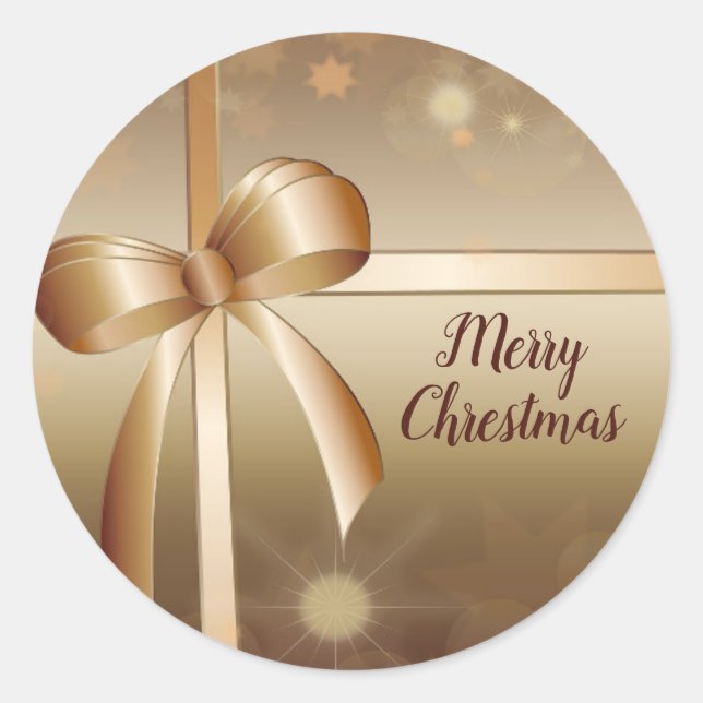 Sticker Rond Noël Golden Elegant Classic Classic Round Sti (Devant)