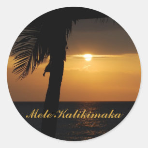 Sticker Rond Noël hawaïen de Mele Kalikimaka