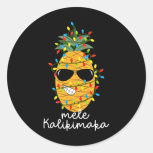 Sticker Rond Noël hawaïen de Mele Kalikimaka