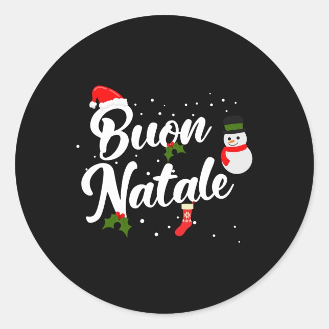 Sticker Rond Noël italien (Devant)