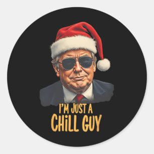 Sticker Rond Noël Je ne suis qu'un enfant, les gars amusants Pè