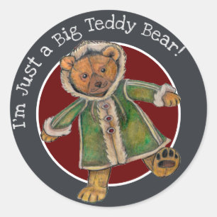 Sticker Rond Noël Je ne suis qu'un gros ours