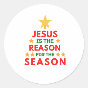 Sticker Rond Noël Jésus est la raison de la saison