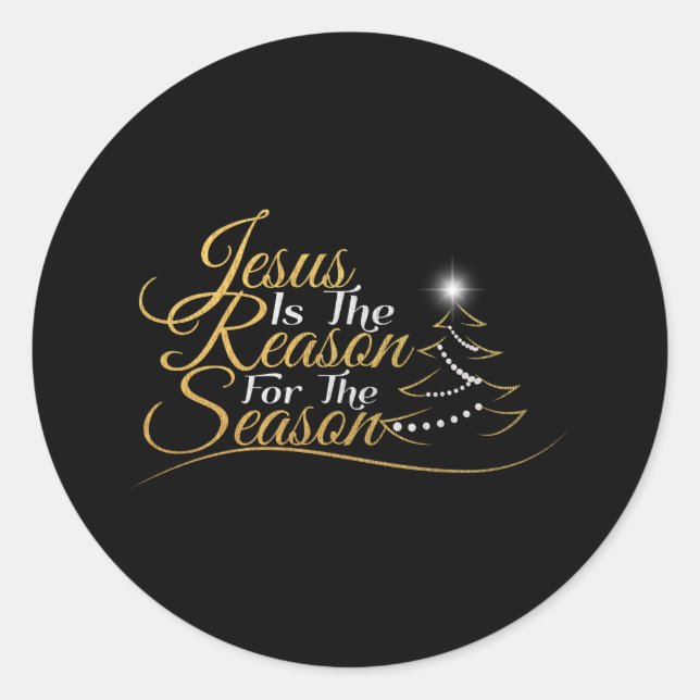 Sticker Rond Noël Jésus est la raison de la saison (Devant)