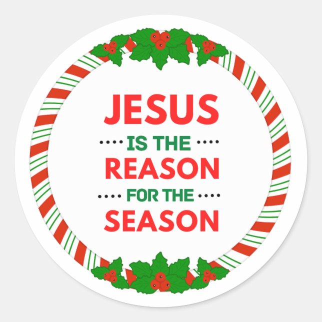 Sticker Rond Noël Jésus est la raison de la saison (Devant)