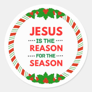 Sticker Rond Noël Jésus est la raison de la saison