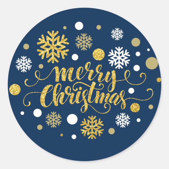 Sticker Rond Noël - Joyeux Noël Shimmer (Devant)