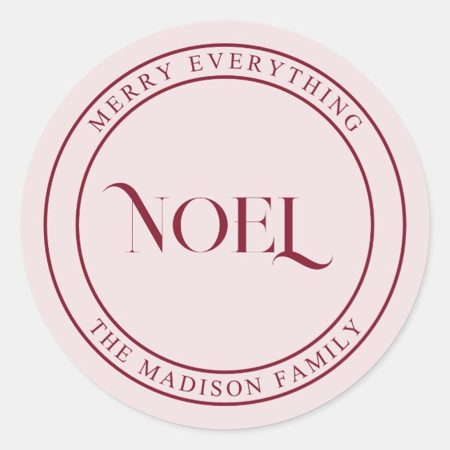 Sticker Rond Noel Joyeux Noël Vintage (Devant)