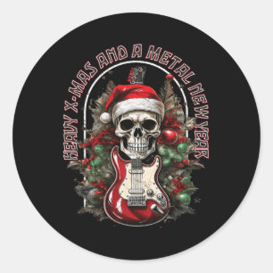 Sticker Rond Noël lourd et une nouvelle année métal ! Noël est