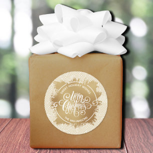 Sticker Rond Noël Maison de vacances Cuisine d'or