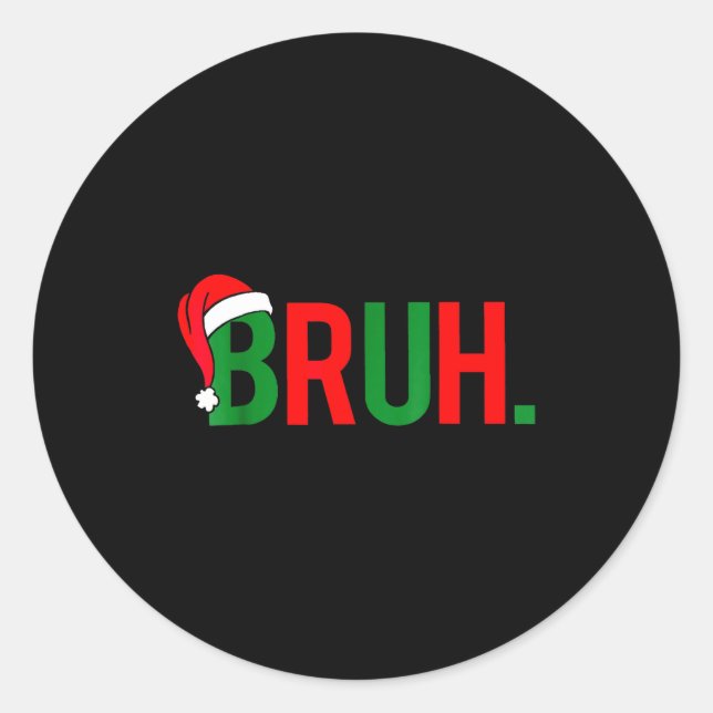 Sticker Rond Noël Mème Bruh  (Devant)