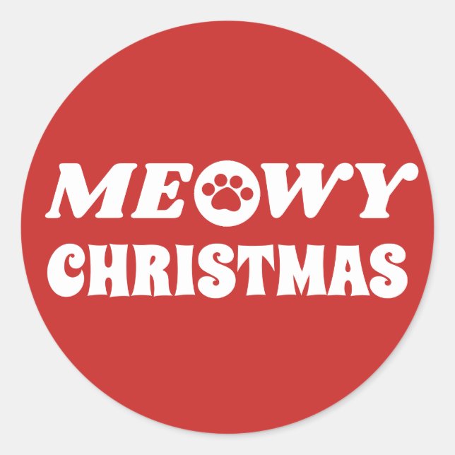 Sticker Rond Noël Meowy (Devant)