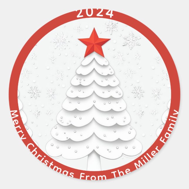 Sticker Rond Noël minimaliste (Devant)