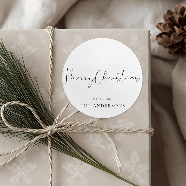 Sticker Rond Noël minimaliste moderne (Créateur téléchargé)