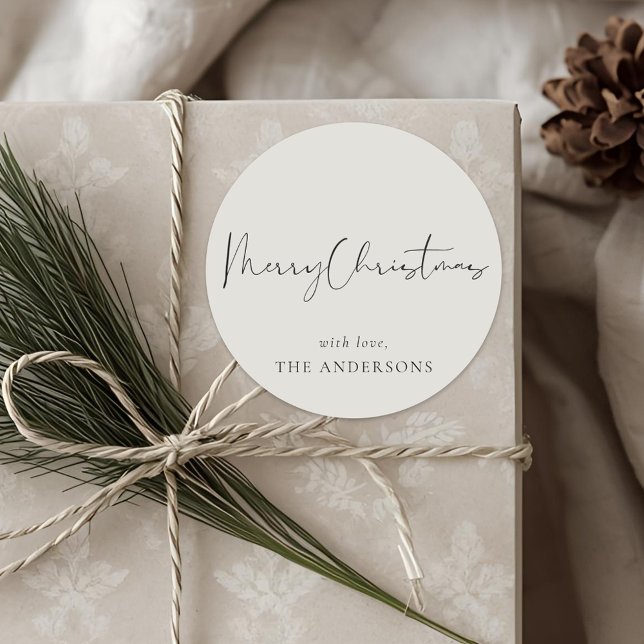 Sticker Rond Noël minimaliste moderne (Créateur téléchargé)