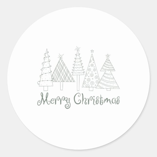 Sticker Rond Noël minimaliste moderne Cosy (Devant)