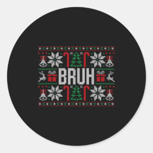 Sticker Rond Noël moche drôle pour ados garçons enfants Pyjama