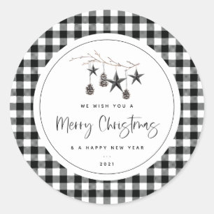 Sticker Rond Noël nature cosy