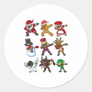 Sticker Rond noël noir africain américain santa claus dabbi