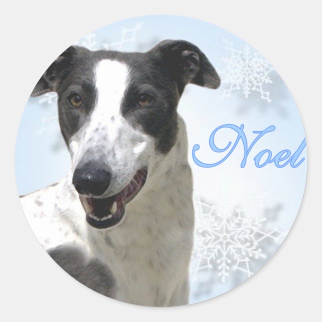 Sticker Rond Noel noir et blanc gris2 (Devant)