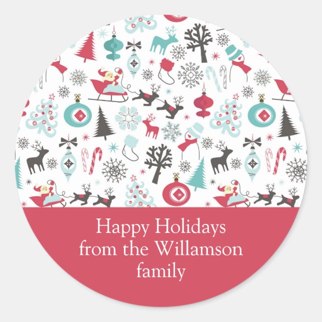 Sticker Rond Noël nordique bouché (Devant)